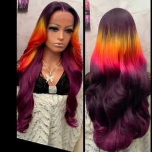 Human Hair blended lace front wig